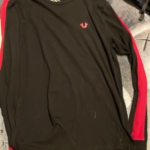 True religion long sleeve black and red
